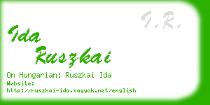ida ruszkai business card